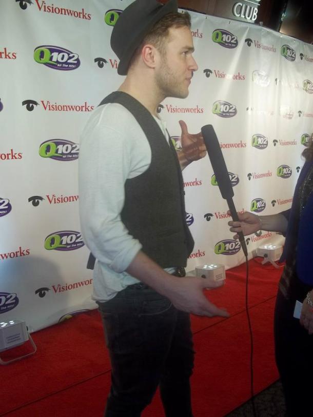 Olly Murs on the red carpet at the Q102 Jingle Ball at the Wells Fargo Center, Philadelphia, PA December 5, 2012
