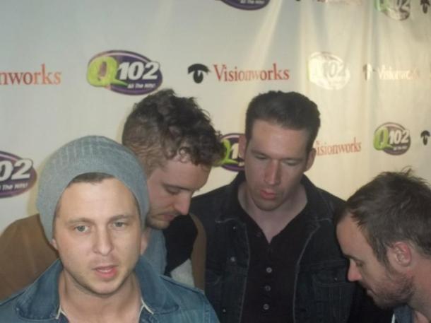 OneRepublic on the red carpet at the Q102 Jingle Ball at the Wells Fargo Center, Philadelphia, PA December 5, 2012