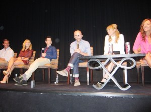 Nat Faxon, AnnaSophia Robb, Liam James, Jim Rash, Toni Collette and Allison Janney at the New York Press Conference for "The Way Way Back."
