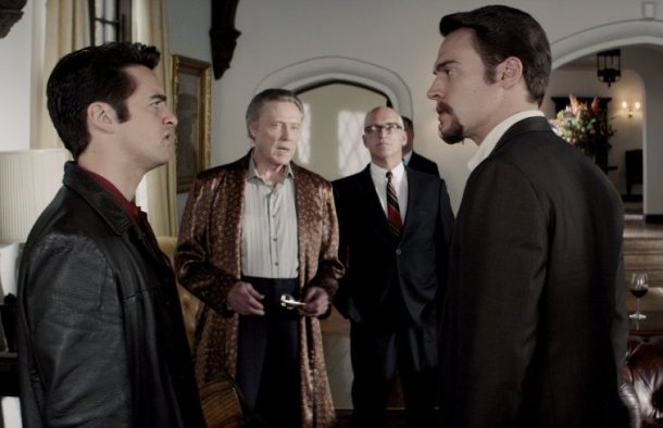 Christopher Walken, Donnie Kehr, Vincent Piazza and Erich Bergen in "Jersey Boys."