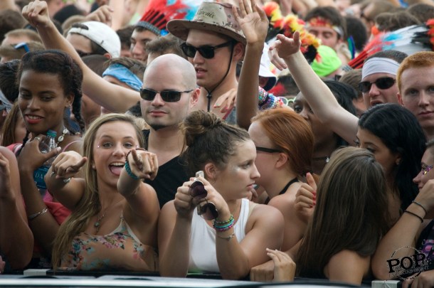 The Crowd at Mad Decent Block Party at Festival Pier at Penn's Landing in Philadelphia, PA, August 8, 2014.  Photo copyright 2014 Vin Manta.