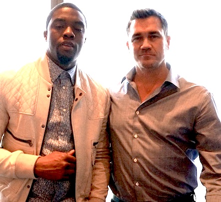 Chadwick Boseman and Tate Taylor at the New York Press Conference for "Get On Up." Photo by Brad Balfour copyright 2014.