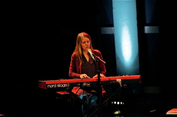 Marketa Irglova in concert at World Cafe Live in Philadelphia.  Photo copyright 2014 Jim Rinaldi.