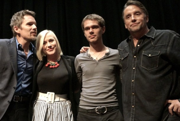 Ethan Hawke, Patricia Arquette, Ellar Coltrane and Richard Linklater at the New York press day for "Boyhood."