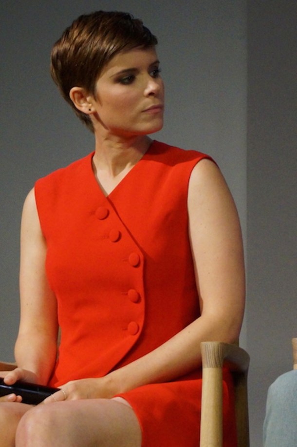 Kate Mara discussing Fantastic Four at the Manhattan Apple Store.