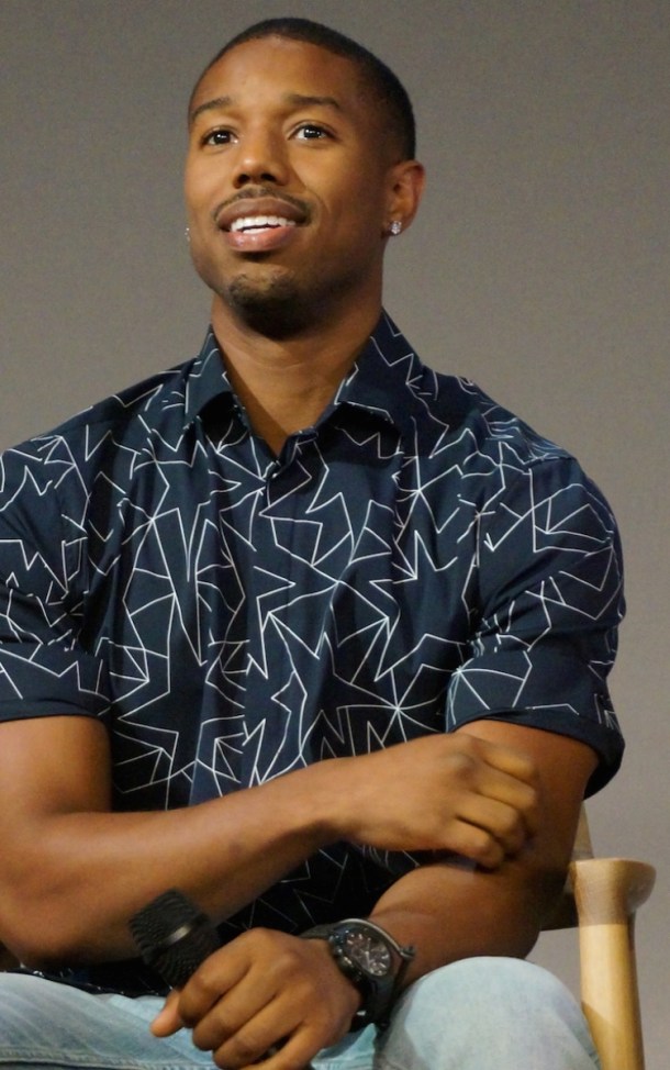 Michael B. Jordan discussing Fantastic Four at the Manhattan Apple Store.