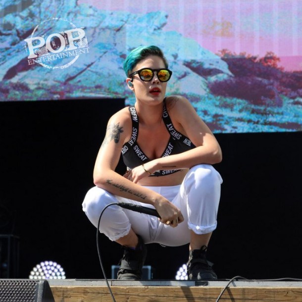 Halsey at Made in America Festival on the Benjamin Franklin Parkway in Philadelphia, PA September 5 & 6, 2015.  Photo copyright ©2015 Shana Bergmann.
