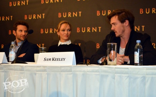 Bradley Cooper, Uma Thurman and Sam Keeley at the New York press conference for Burnt. Photo ©2015 Jay S. Jacobs and Brad Balfour.  All rights reserved.