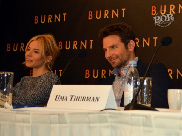 Sienna Miller and Bradley Cooper at the New York press conference for Burnt. Photo ©2015 Jay S. Jacobs.  All rights reserved.
