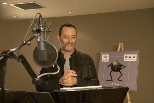 Jean Reno making "Flushed Away."