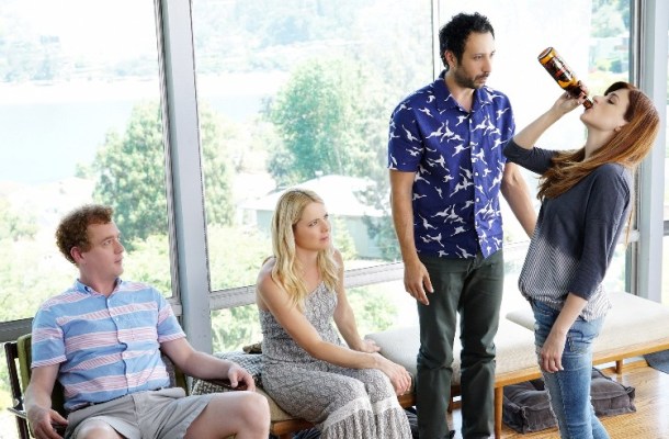 YOU'RE THE WORST -- "There Is Not Currently A Problem" -- Episode 207 (Airs Wednesday, October 21, 10:30 pm e/p Pictured: (l-r) Todd Robert Anderson as Vernon, Collette Wolfe as Dorothy, Desmin Borges as Edgar, Aya Cash as Gretchen. CR: Byron Cohen/FX