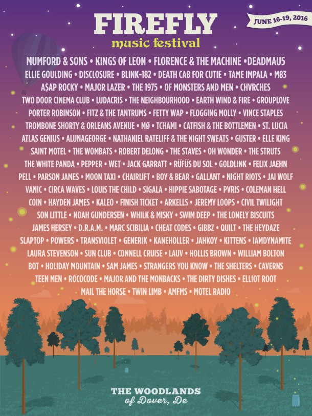 Firefly 2016 Official Lineup