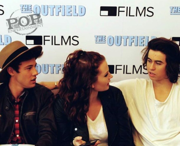 Cameron Dallas and Nash Grier with our Maggie Mitchell at the New York press day for "The Outfield." Photo by Caitlyn Lange.