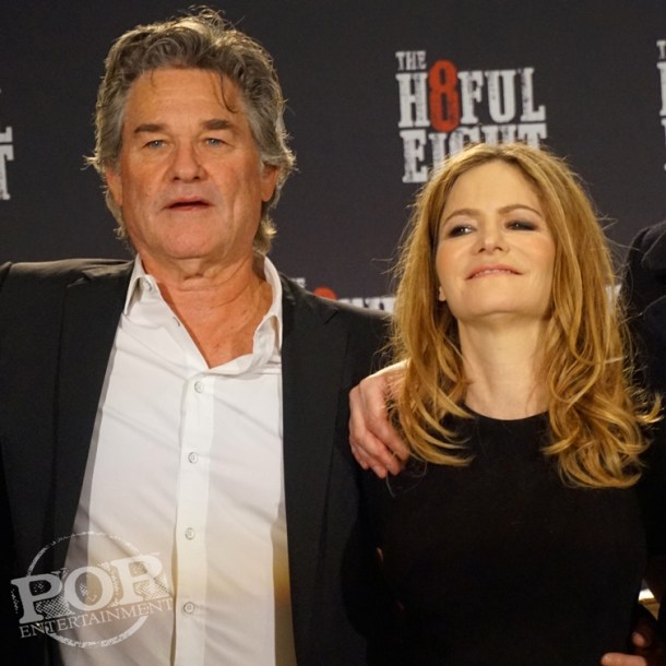 Kurt Russell and Jennifer Jason Leigh at the New York Press Conference for "The Hateful Eight." Photo copyright 2015 Brad Balfour.