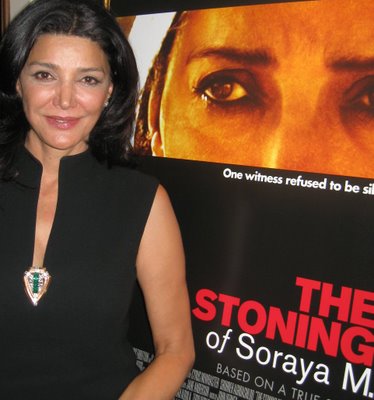 Shohreh Aghdashloo at the New York press day for "The Stoning of Soraya M."
