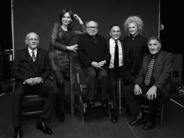MUST SEE TV: AN ALL-STAR TRIBUTE TO JAMES BURROWS -- Season: 2016 -- Pictured: (l-r) Christopher Lloyd, Marilu Henner, Danny DeVito, Tony Danza, Carol Kane, Judd Hirsch -- (Photo by: Art Streiber/NBC)