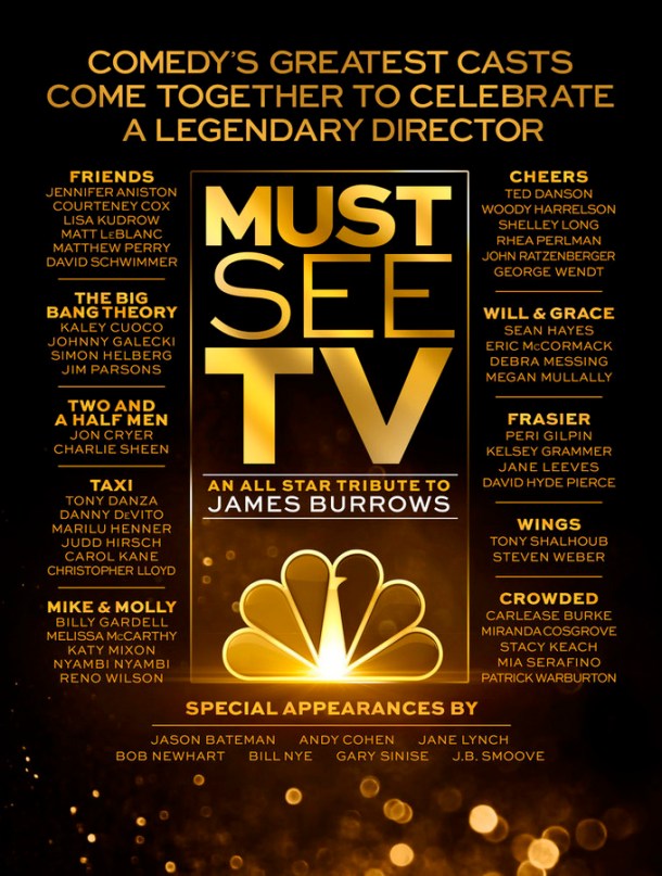 MUST SEE TV: AN ALL STAR TRIBUTE TO JAMES BURROWS -- Pictured: "Must See TV: An All Star Tribute to James Burrows" Key Art -- (Photo by: NBCUniversal)