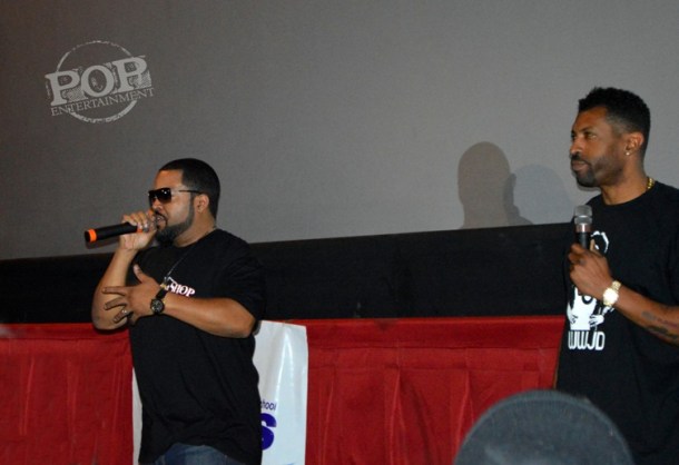 Ice Cube and Deon Cole at the "Barbershop: The Next Cut" premiere at the Pearl Theater in Philadelphia.