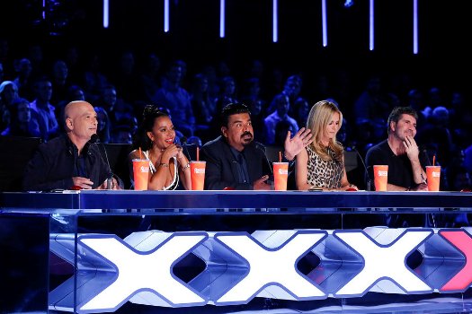 Howie Mandel, Mel B, George Lopez, Heidi Klum and Simon Cowell on "America's Got Talent."