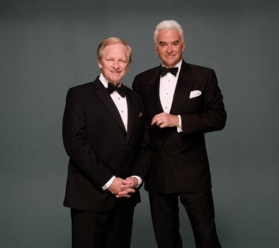 THE NATIONAL DOG SHOW PRESENTED BY PURINA -- Pictured: "The National Dog Show Presented by Purina" 2016 (l-r) Hosts David Frei and John O'Hurley -- (Photo by: Chris Weeks/