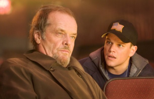 JACK NICHOLSON and MATT DAMON in THE DEPARTED.