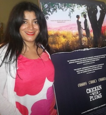 Marjane Satrapi at the New York press day for "Chicken with Plums."