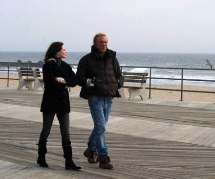Evan Rachel Wood and Mickey Rourke in "The Wrestler."