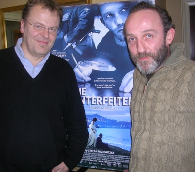 Stefan Ruzowitsky and Karl Markovics at the NY Press day for "The Counterfeiters."