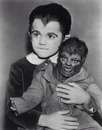 Butch Patrick and Wolfie in "The Munsters."