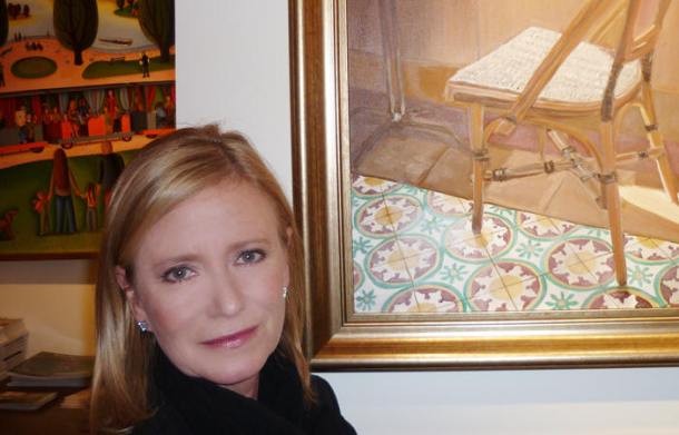 Eve Plumb at her New York art gallery showing.