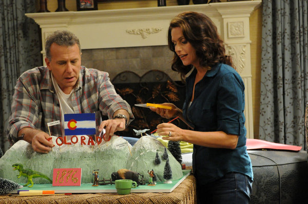 THE PAUL REISER SHOW -- "The Father's Occupation " Episode 104 -- Pictured: (l-r) Paul Reiser as Paul, Amy Landecker as Claire -- Photo by: Michael Yarish/NBC