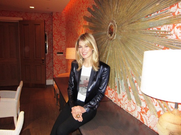 Rosamund Pike at the Barney's Version New York press day at the Crosby Street Hotel.
