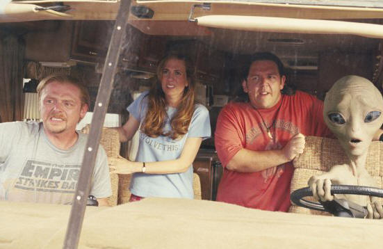 Simon Pegg, Kristen Wiig and Nick Frost in "Paul."
